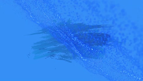 Blue-digital-waves-over-blue-brush-strokes-against-blue-background
