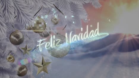 Animation-of-winter-scenery-with-feliz-navidad-text