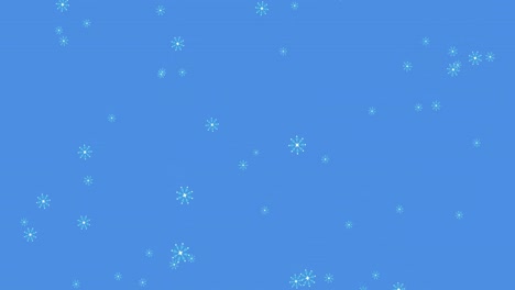 Animación-Digital-De-Múltiples-Iconos-De-Copos-De-Nieve-Cayendo-Sobre-Fondo-Azul