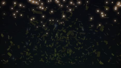 Animation-of-stars-and-confetti-over-black-background