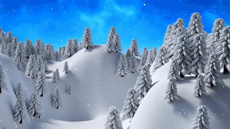 Animación-De-Nieve-Cayendo-Sobre-El-Paisaje-Invernal.