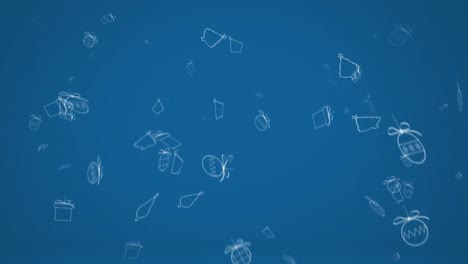 Animation-Fallender-Weihnachtsdekorationen-Auf-Blauem-Hintergrund