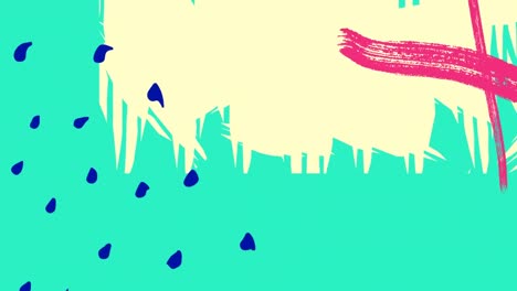 Animation-Abstrakter-Bunter-Formen-Auf-Blauem-Hintergrund