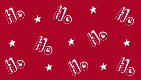 Digitale-Animation-Mehrerer-HO-Texte-Und-Sternsymbole-Vor-Rotem-Hintergrund