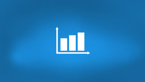 Animation-of-statistic-graph-over-blue-background
