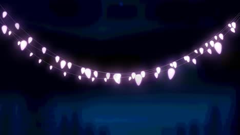 Animation-of-glowing-fairy-lights-over-black-background