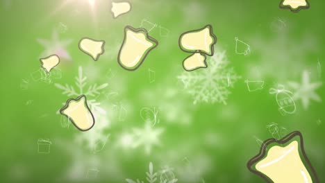 Animation-of-snow-falling-over-bells-icons