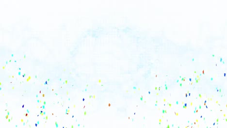 Animation-of-colorful-confetti-falling-over-spinning-human-brain-on-white-background