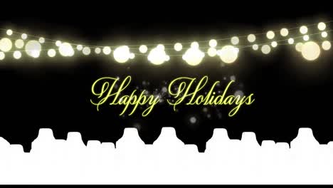 Animation-of-christmas-seasons-greetings-and-glowing-fairy-lights-over-black-background