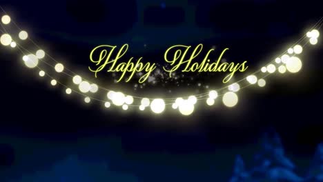 Animation-Von-Weihnachtsgrüßen-Und-Leuchtenden-Lichterketten-über-Der-Winterlandschaft