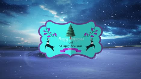 Animation-of-christmas-greetings-over-winter-scenery