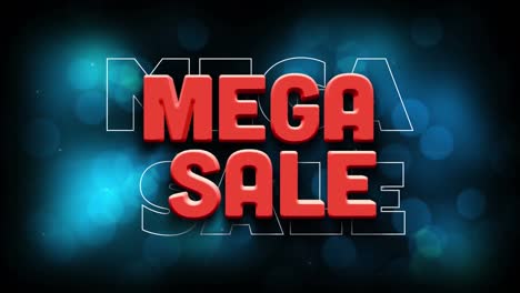 Animation-of-mega-sale-text-over-blue-glowing-dots