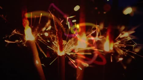 Animation-of-tea-sparklers-candles-with-flickering-spots-of-light
