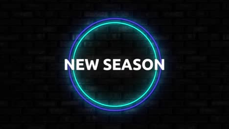 Animation-of-new-season-text-over-blue-circles-on-black