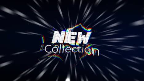 Animation-of-new-collection-text-over-white-moving-lights