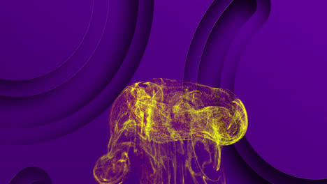 Animation-Sich-Bewegender-Leuchtender-Wellen-Und-Formen,-Die-Sich-über-Violetten-Hintergrund-Bewegen