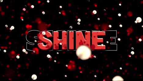 Animation-of-shine-text-over-glowing-falling-dots