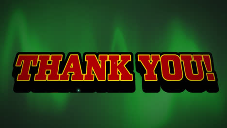 Animation-of-thank-you-text-over-glowing-moving-green-wave