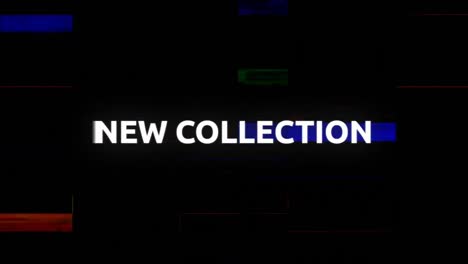 Animation-of-new-collection-over-colorful-shapes-on-black-background