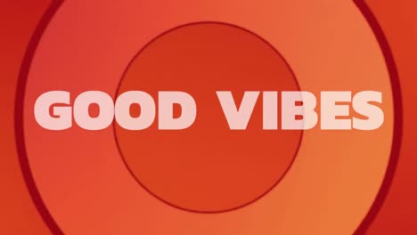 Animation-of-good-vibes-text-over-red-circles
