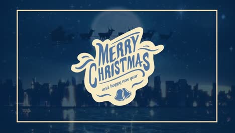 Animation-of-merry-christmas-text-over-night-cityscape