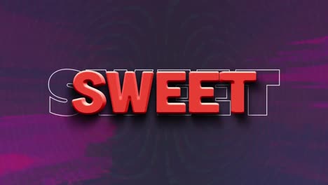 Animation-of-sweet-text-over-glowing-moving-background