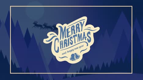 Animation-of-merry-christmas-text-over-night-landscape