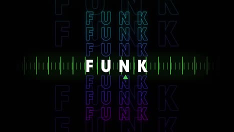 Animation-of-funk-text-over-glowing-moving-green-lines