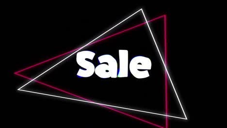 Animation-of-sale-text-over-colorful-shapes-on-black