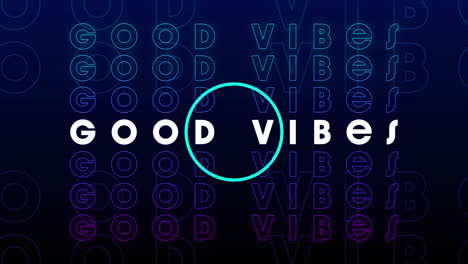 Animation-of-multiple-good-vibes-text-over-dark-background