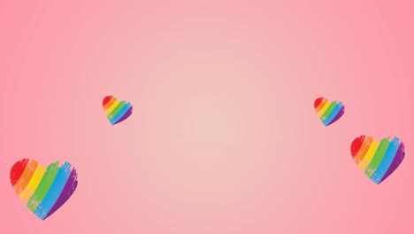Animation-Der-Liebe-Besteht-Aus-Liebestexten-Und-Regenbogenherzen-Auf-Blauem-Hintergrund