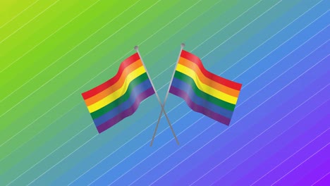 Animation-of-rainbow-flags-over-rainbow-stripes