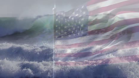 Composición-Digital-De-Ondear-Nuestra-Bandera-Contra-Las-Olas-En-El-Mar
