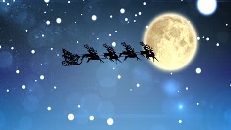 Animation-of-santa-and-sleigh-over-night-sky