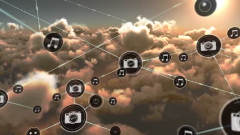 Network-of-digital-icons-against-clouds-in-the-sky