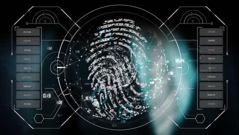 Animation-of-data-processing-over-biometric-fingerprint