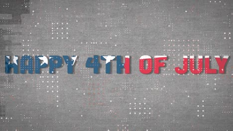 Dots-pattern-over-american-flag-design-over-happy-4th-of-july-text-against-grey-background