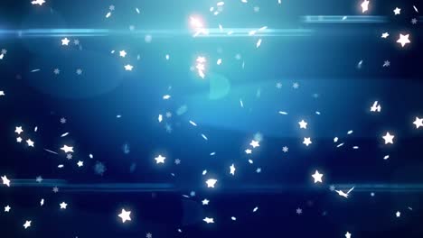 Animation-Von-Sternen,-Die-Auf-Marineblauen-Hintergrund-Fallen