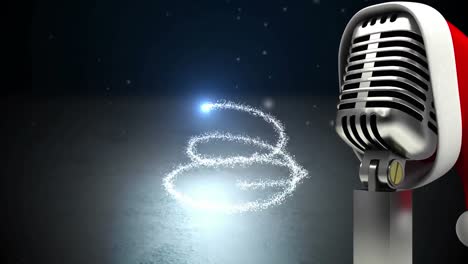 Animation-of-microphone-over-blue-light-trails
