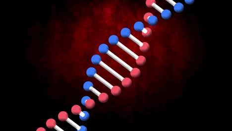 Animation-Eines-DNA-Strangs-Auf-Dunklem-Hintergrund