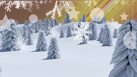 Animation-Von-Schnee,-Der-über-Ein-Iglu-In-Einer-Nächtlichen-Winterlandschaft-Fällt
