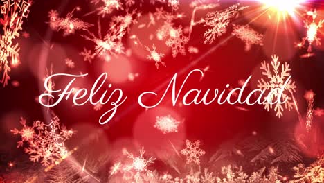 Animation-of-felix-navidad-christmas-greetings-over-red-background