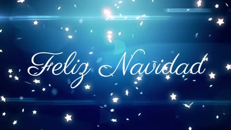 Animation-of-felix-navidad-christmas-greetings-over-blue-background