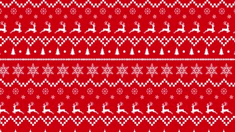 Animation-of-reindeer-pattern-on-red-background