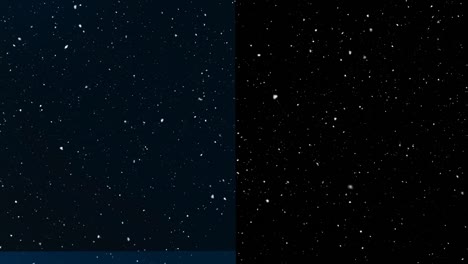 Animation-of-snow-falling-with-copy-space-over-dark-blue-background