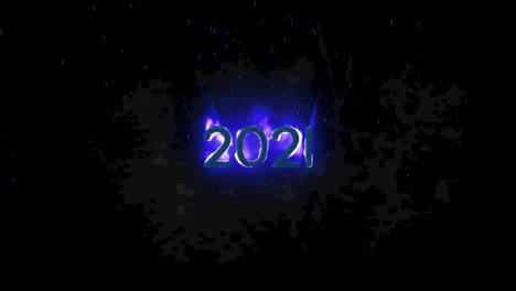 Animation-of-2021-text-in-burning-flames-over-dark-background