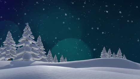 Animation-Des-Schneefalls-In-Der-Winterlandschaft