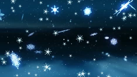 Snow-and-stars-falling-on-black-background