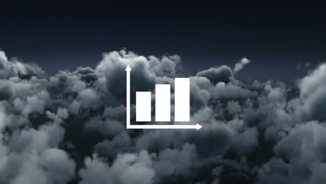 Animation-Der-Statistikverarbeitung-über-Wolken