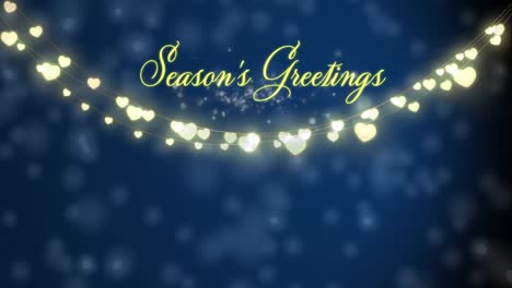 Animation-of-christmas-greetings-and-lights-over-navy-background
